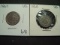 Pair of VG Shield Nickels: 1867 w/o rays & 1868