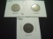 Three Shield Nickels: 1869, 1870 & a dark 1882