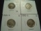 Four Buffalo Nickels: 1917-D  Fine, 1918  Fine, 1919-S  Good, 1923-S  Good