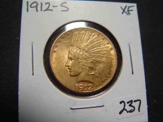 1912-S $10 Gold Indian   XF