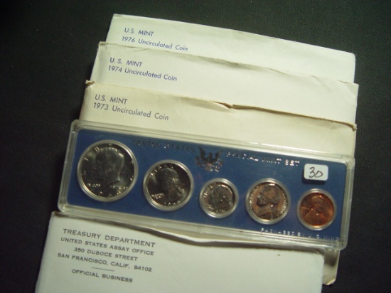 Five Mint Sets: 1966, 1969, 1973, 1974, 1976