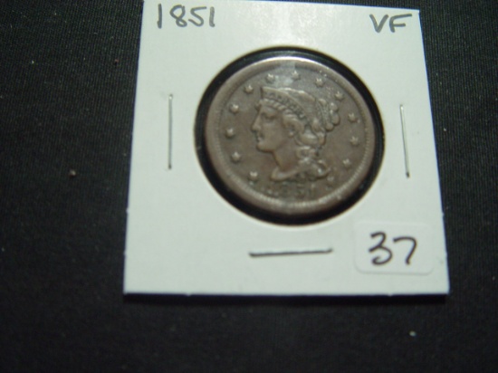 1851 Large Cent   VF