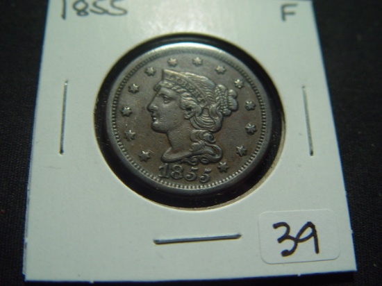 1855 Large Cent   Fine