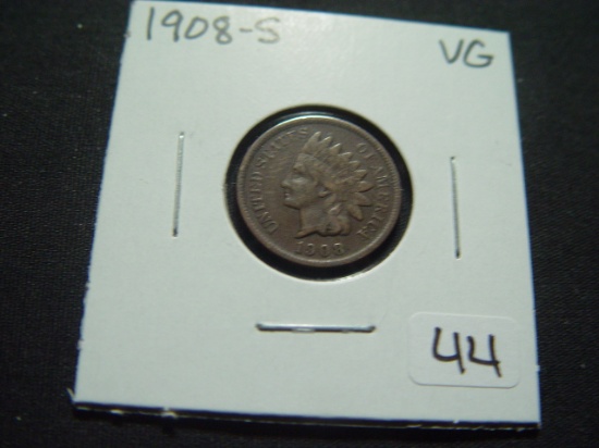1908-S Indian Cent   VG   KEY DATE