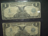 Pair of 1899 Black Eagle $1 Silver Certificates