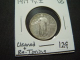 1917 Ty. 1 Standing Liberty Quarter   VG- Cleaned & re-toning