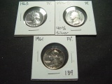 Three Proof Silver Washington Quarters: 1961, 1963, 1976-S