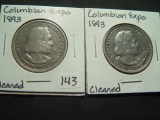 Pair of Cleaned 1893 Columbian Expo Halves