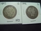 Pair of Early Barber Halves: 1897 & 1898