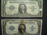Pair of 1923 $1 Silver Certificates- One is torn and taped