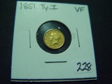 1851 Ty. 1 Gold Dollar   VF