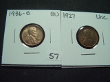 Pair of Early BU Lincoln Cents: 1927 & 1936-S