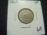 1869 Shield nickel   VF