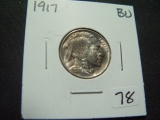 Flashy BU 1917 Buffalo Nickel
