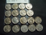 18 Uncirculated Jefferson Nickels: (14) 1938 & (4) 1938-D