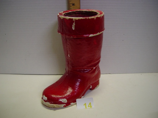 Papier-mache’ Santa boot 8” high