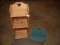 Wood storage shelf (31x12x9) and doll bench (15x12x5)