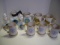 James B. Beam regal china gold edged mugs, pitcher, coffee carafe and bottles