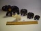 Elephant figurine lot some wood