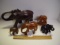 Carved wood elephant figurine lot some tusk and condition issues as-is