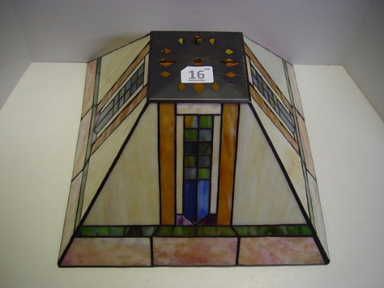 Leaded stained glass lamp shade 15x15x8H