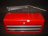 Job lot- Craftsman tool box w/key, 5 Easco 3/4” 16” extensions, 3/4”-1” adaptor, 3/4” T bar