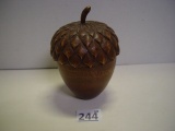 Hand carved acorn box 5” tall  2 pics