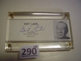 Bert Lahr autograph in acrylic mount