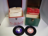 45 RPM record cases with over 65 records