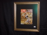 Framed and matted Life magazine cover autographed by Carl Yastrzemski 25x22