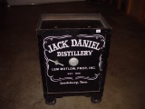Jack Daniels mock safe rolling wooden stand 36x26x18 Local pickup only