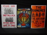 Pearl Jam, Metallica, The Ramones, Howie Day concert posters 22x14 & 19x13