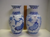 Pair of porcelain vases from China 12” H