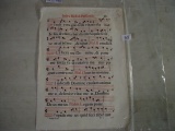 Large illuminated Gregorian chant music leaf 19x14