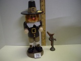 Wooden Pilgrim nutcracker 12” 2 pics