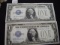 (2) 1928 Funny Back $ 1.00 Silver Certificates