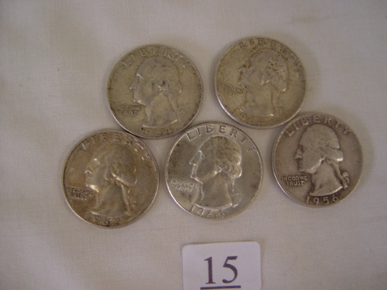 (5) Silver Quarters 1956-1964