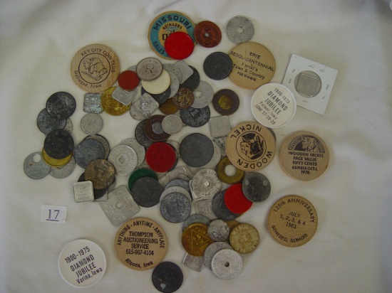 Tax Tokens, Sales Tokens, Coin Show Wooden Tokens