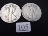 1944 & 1935 Walking Liberty Halves