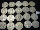 (20) Franklin Half Dollars, 90% Silver