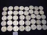(40) 1964 Washington Quarters 90% Silver