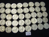 (40) 1964 Washington Quarters, 90% Silver