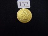 1880-S Five Dollar Gold Piece, EX JEWELRY