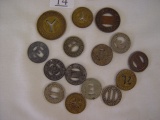 (14) Railroad & Street Car Tokens