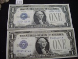 (2) 1928 Funny Back $ 1.00 Silver Certificates