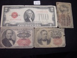 1928 $ 2.00, 1874 $.25cent, 1874 $10 cent