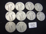 (10) Standing Liberty Quarters