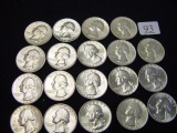 (19) Washington Quarters 90% Silver