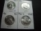 Four BU Franklin Halves: 1960, 1960-D, 1961, 1961-D