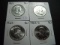 Four BU Franklin Halves: 1962, 1962-D, 1963, 1963-D